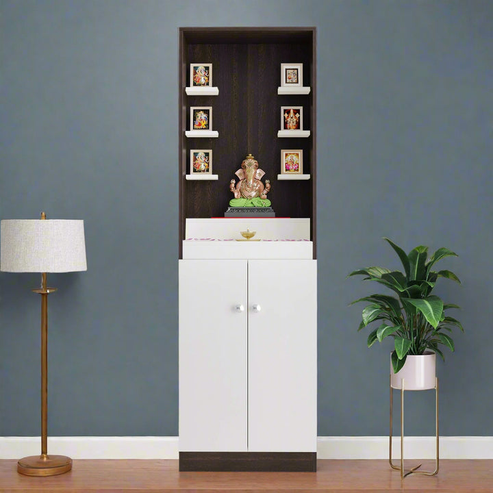 Mira Engineered Wood Floor Standing Home Temple for Living Room