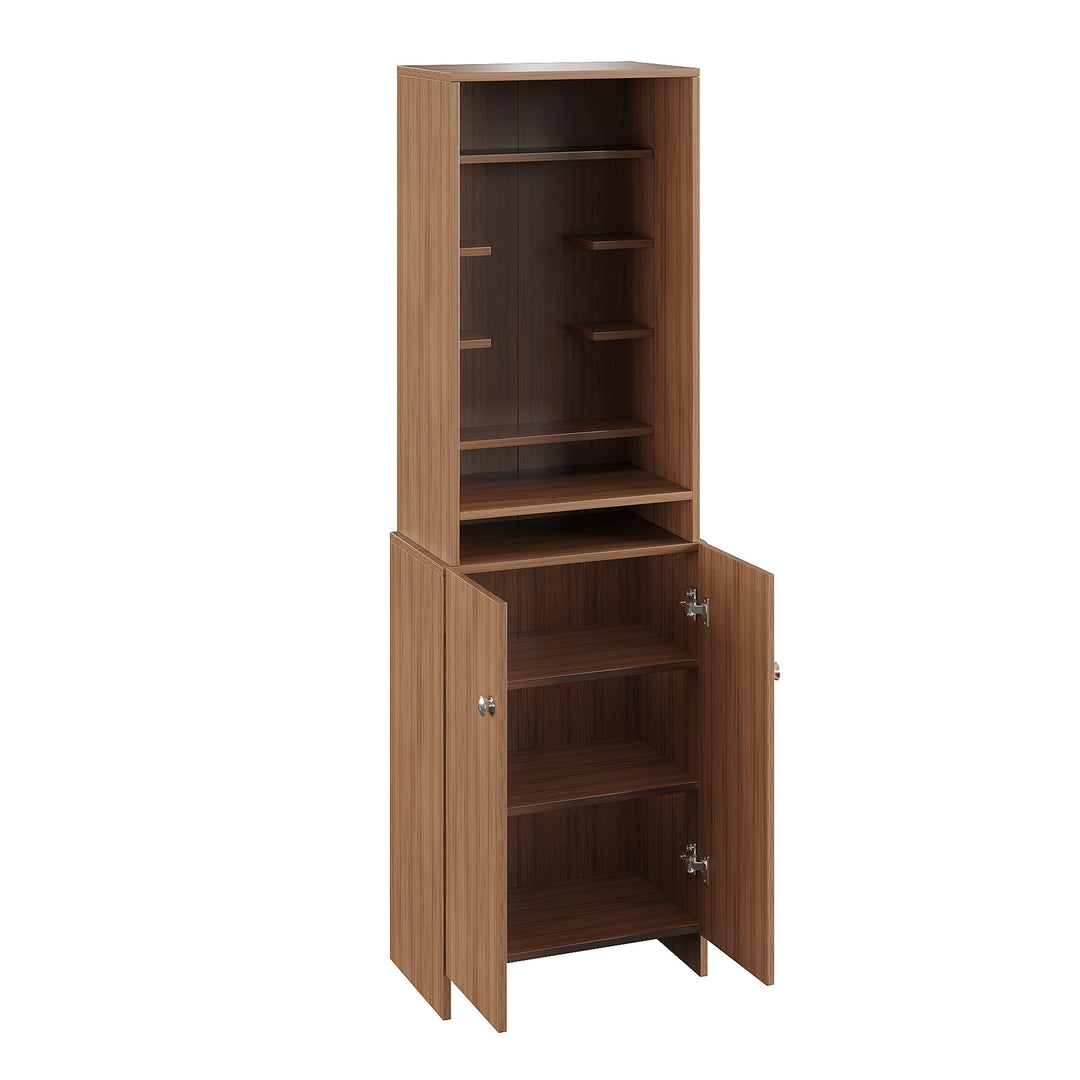 Aanya Pooja Mandir for Home, Modern Temple for Home & Office, Prayer Cabinet Puja Stand Shelf in Exotic Teak Finish