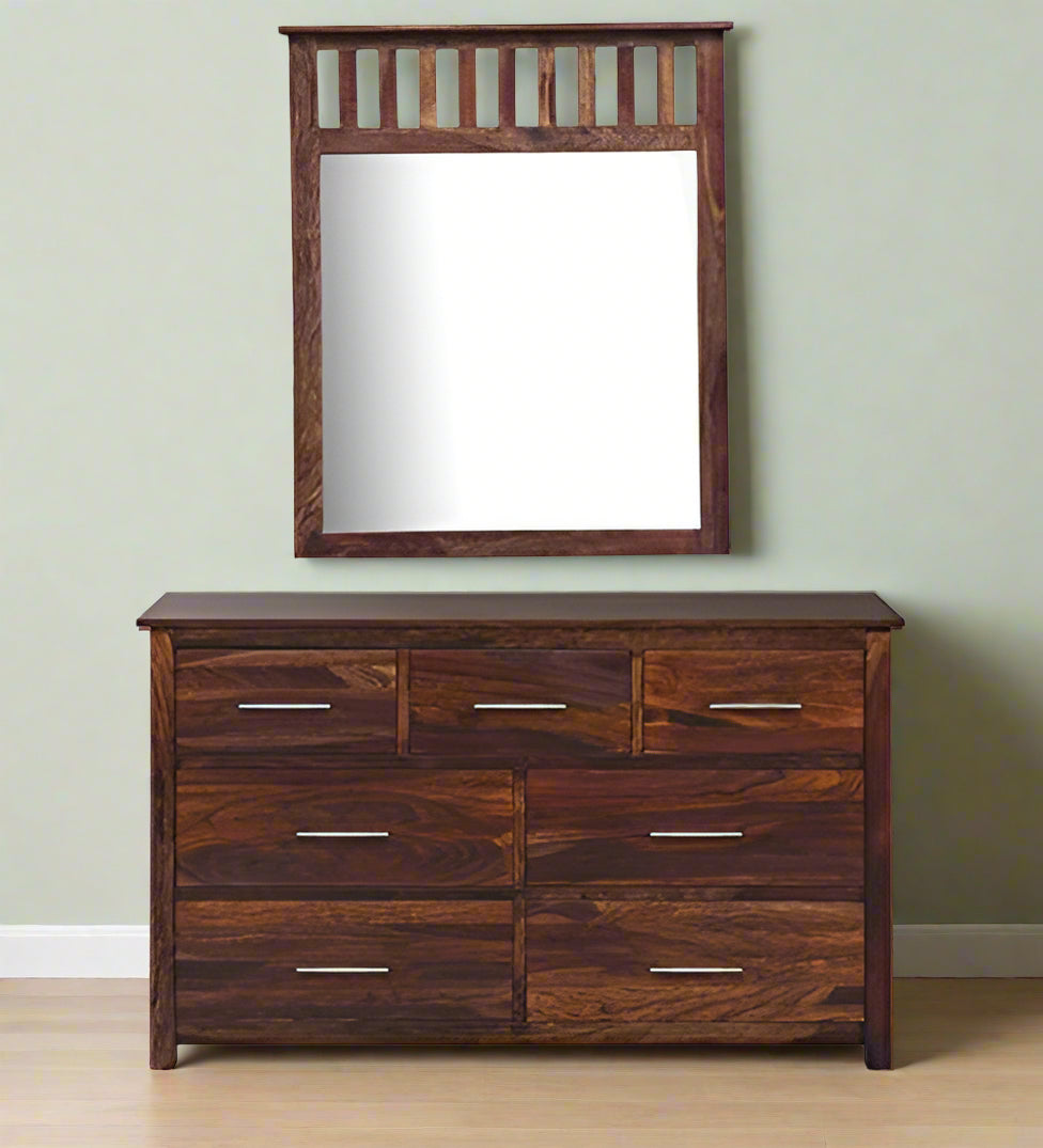 Teresa Solid Sheesham Wood Dresser with 7 Drawer Storage