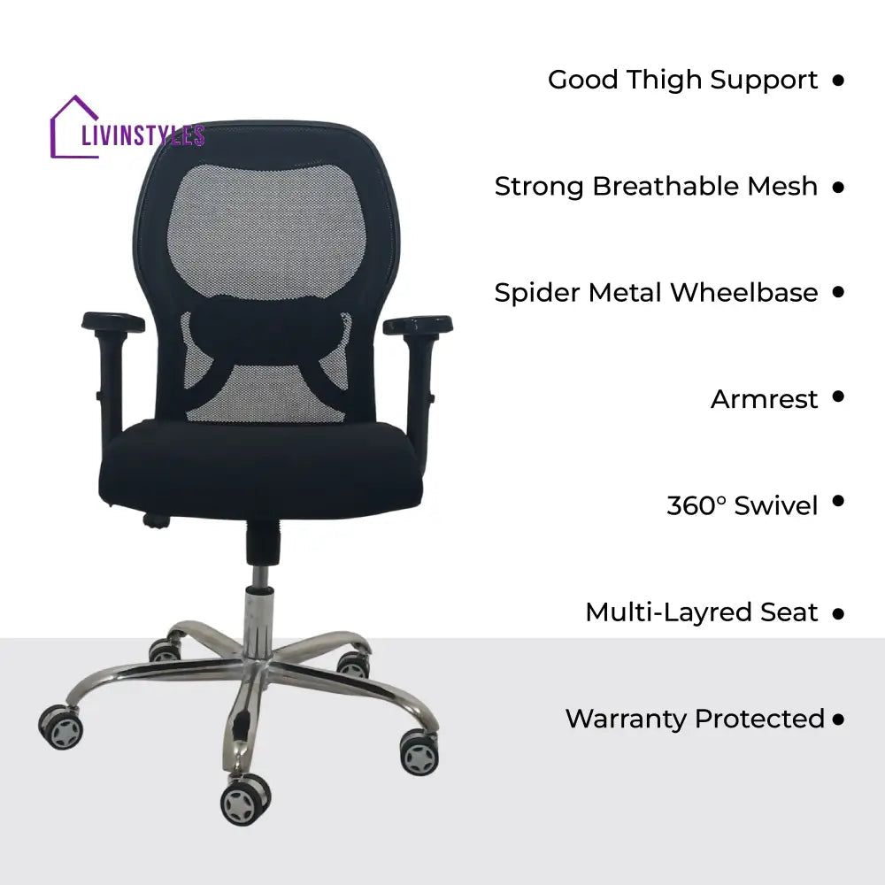 Titan Throne Matrix Low Back Mesh Office Chair with Adjustable Arm Rest & Lumbar Support Low Back Office Chair