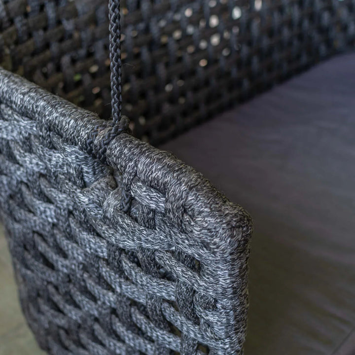 Obando Double Seater Hanging Swing Without Stand For Balcony, Garden Swing (Black) Braided & Rope