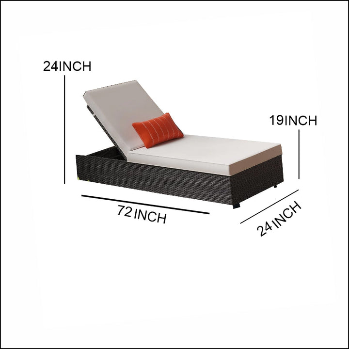 Brezzy Outdoor Swimming Poolside Lounger Set of 2 (Dark Brown)