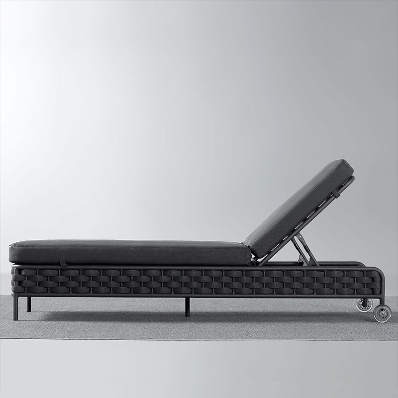 Alda Outdoor Swimming Poolside Lounger (Dark Grey) Braided & Rope