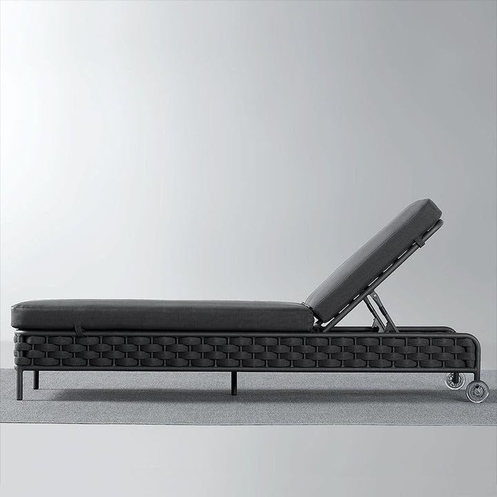 Alda Outdoor Swimming Poolside Lounger (Dark Grey) Braided & Rope