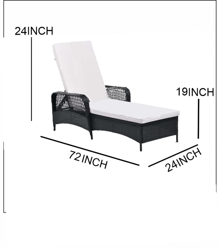 Amaze Outdoor Swimming Poolside Lounger Set of 2 (Black)