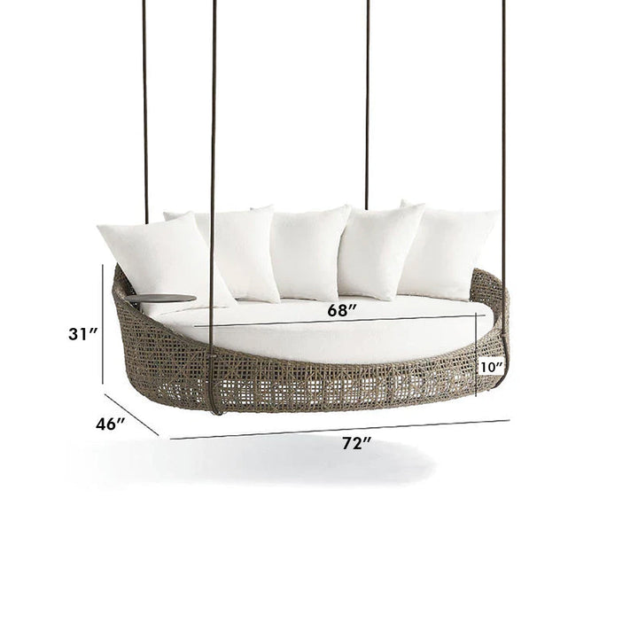 Binion Three Seater Hanging Swing Without Stand For Balcony , Garden Swing (Brown)