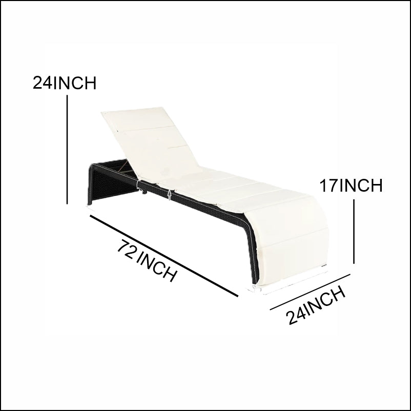 Sike Outdoor Swimming Poolside Lounger (Black)