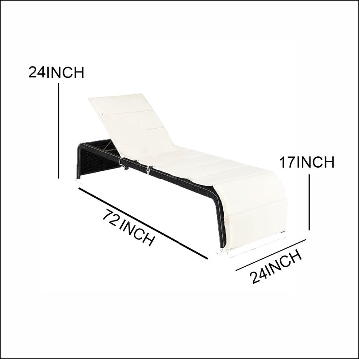 Sike Outdoor Swimming Poolside Lounger (Black)