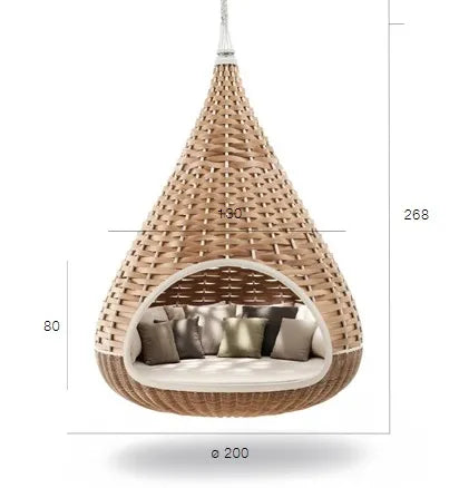 Pepito Three Seater Hanging Swing Without Stand For Balcony, Garden Swing (Honey)