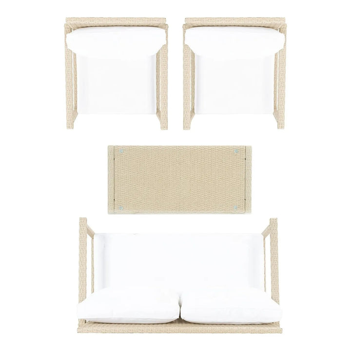 Stella 4 Pieces Patio Furniture Set, Outdoor Sectional Sofa