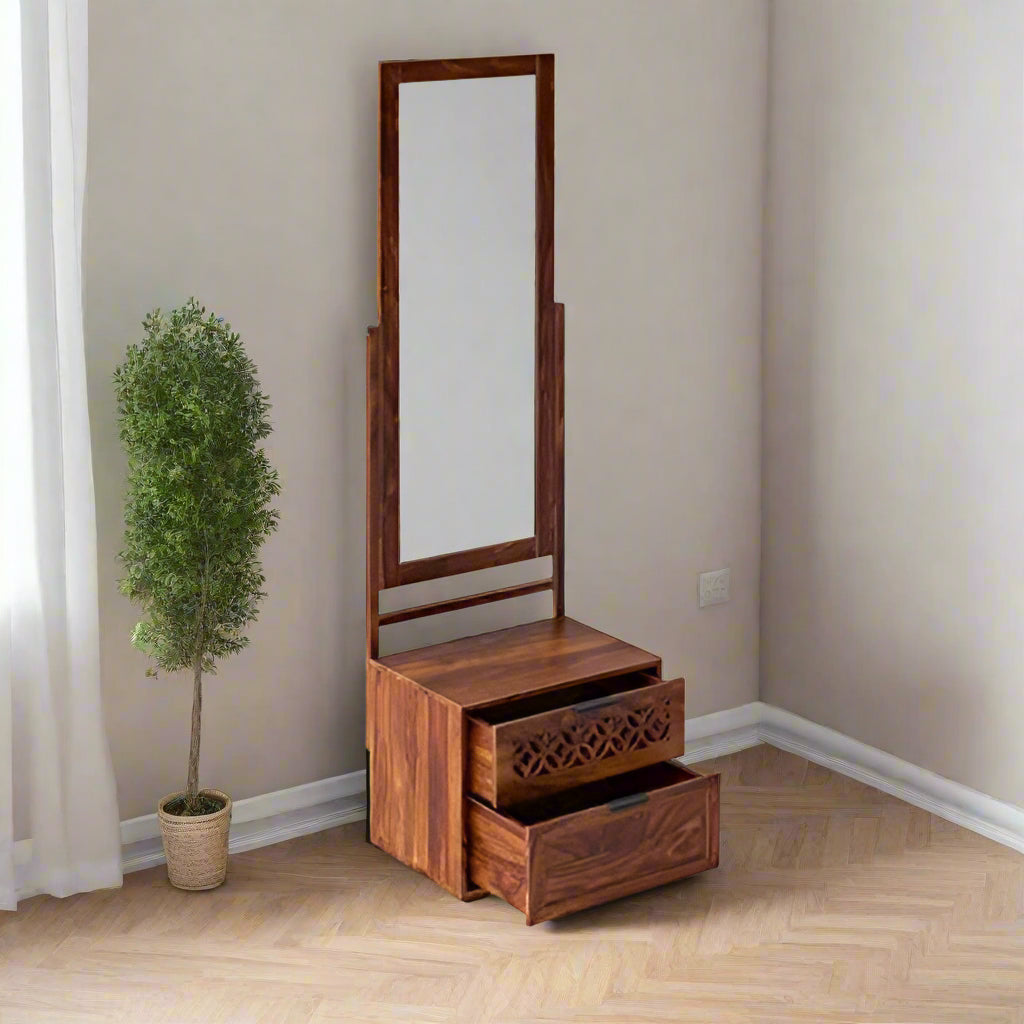Valentina Solid  Sheesham Wood Dresser With Two Drawer
