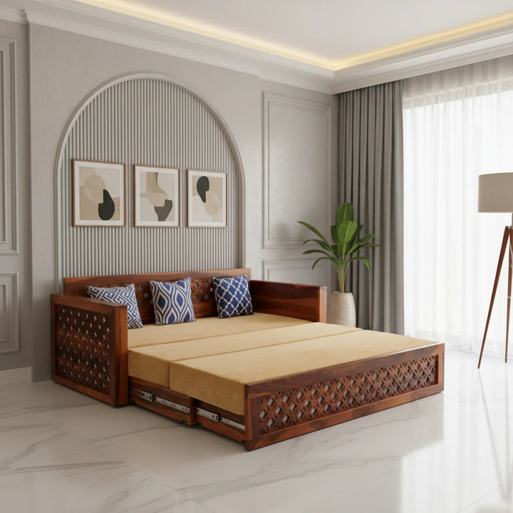 Tranquilix Sofa Cum Bed Sheesham Wood