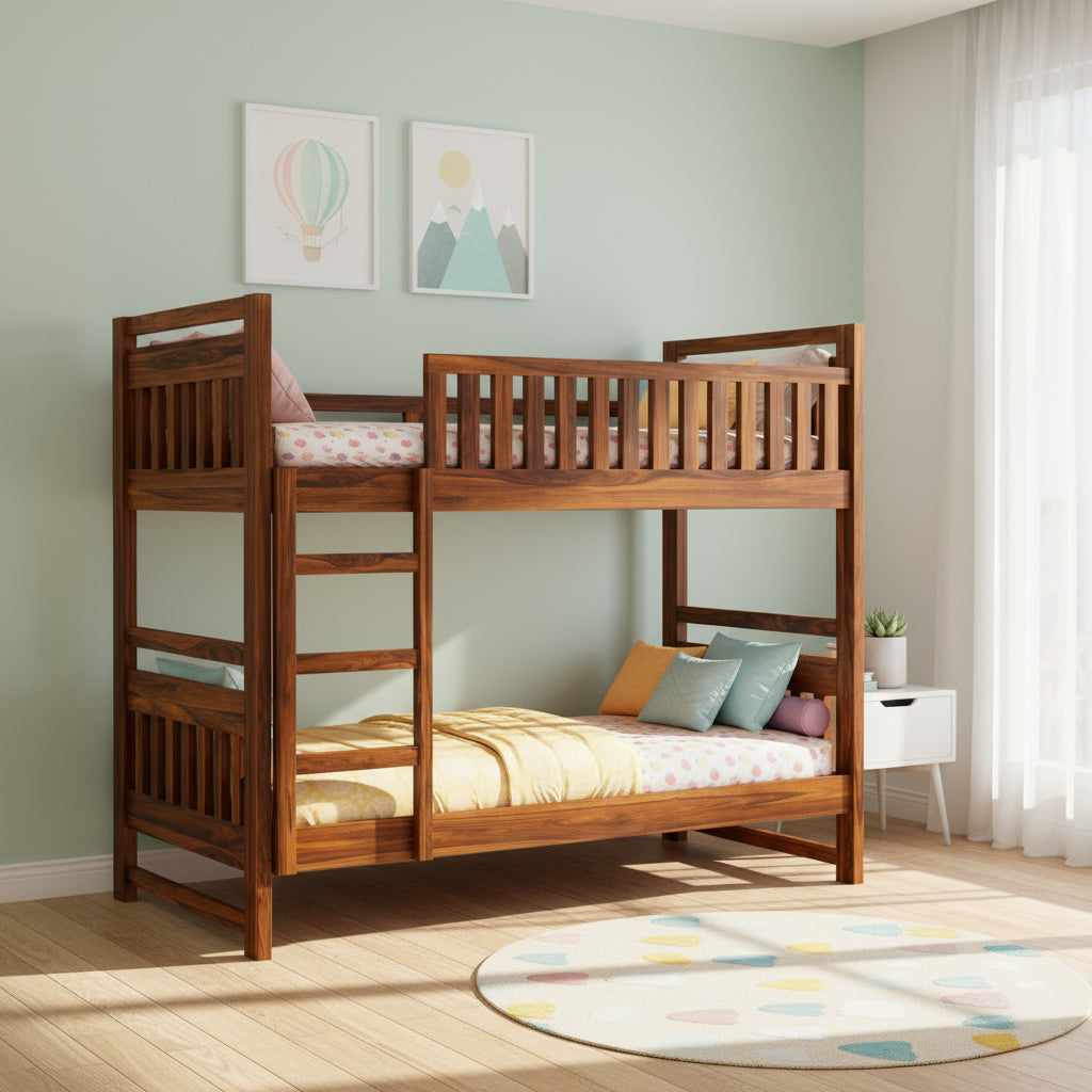 Victoria Solid Sheesham Wood Bunk Bed Without Storage