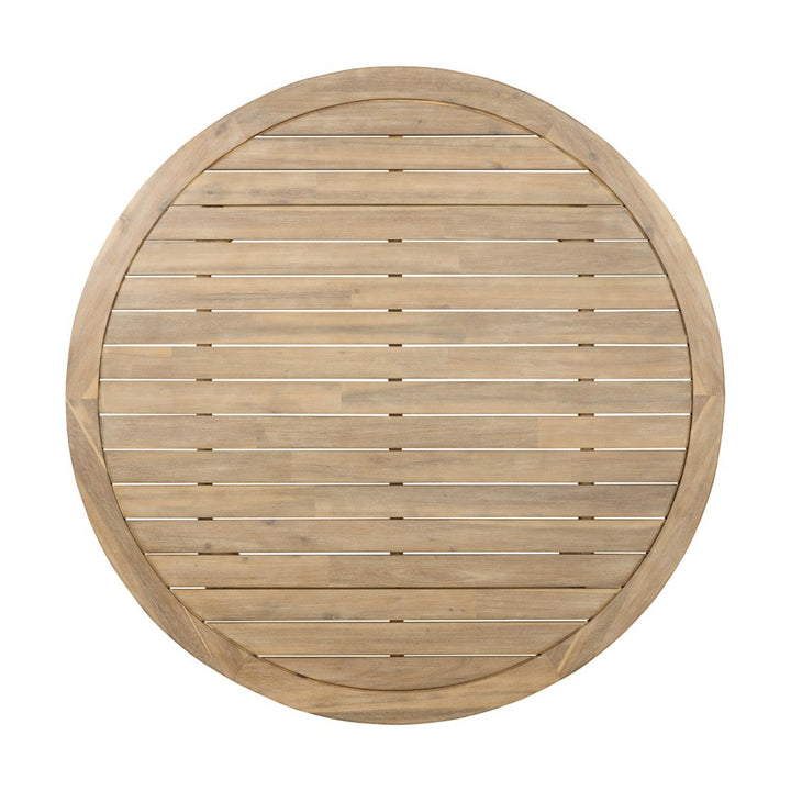 Aisha Outdoor Rounded Solid Wood Coffee Table