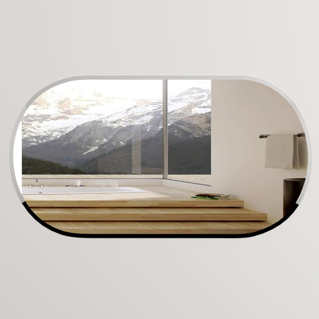 Gigi Scandinavian Frameless Beveled Capsule shaped Bathroom Mirror Wall Mirror