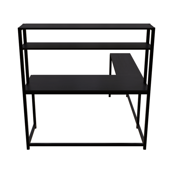 Hutch Corner Desk With Open Storage Design