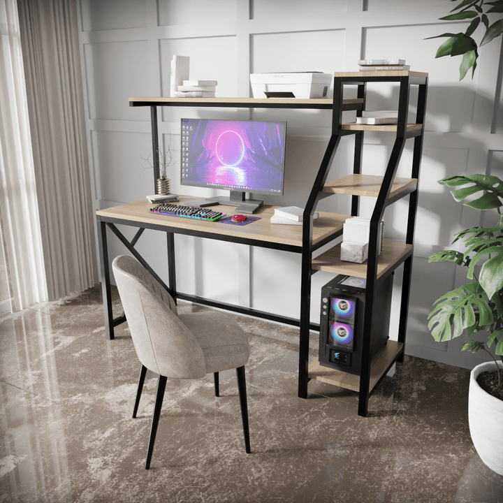 Rio Study Table with Verticle Storage | Computer Table | Study Table for Home