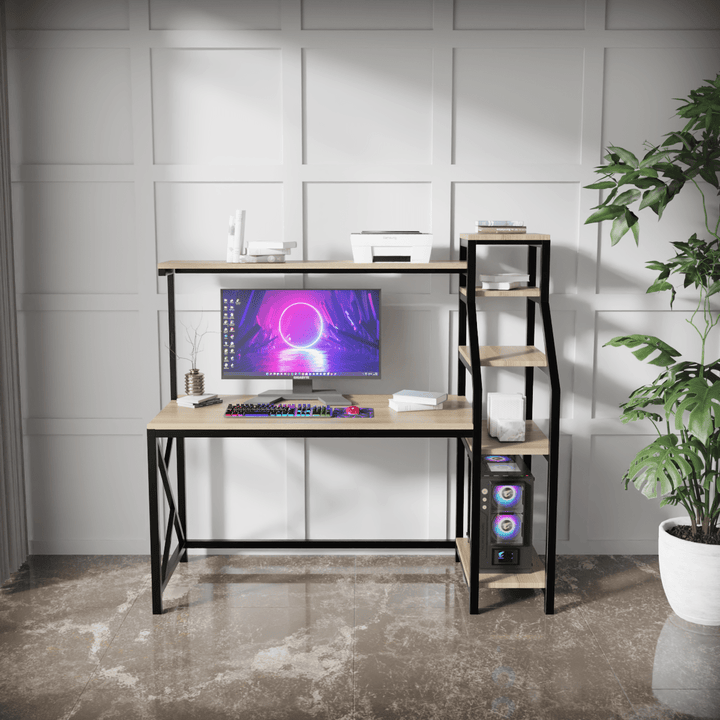 Rio Study Table with Verticle Storage | Computer Table | Study Table for Home
