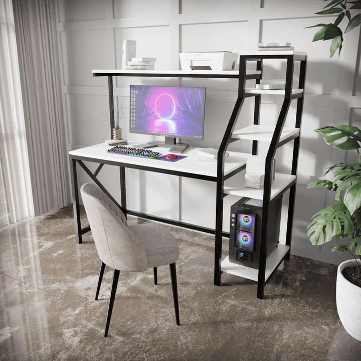 Rio Study Table with Verticle Storage | Computer Table | Study Table for Home