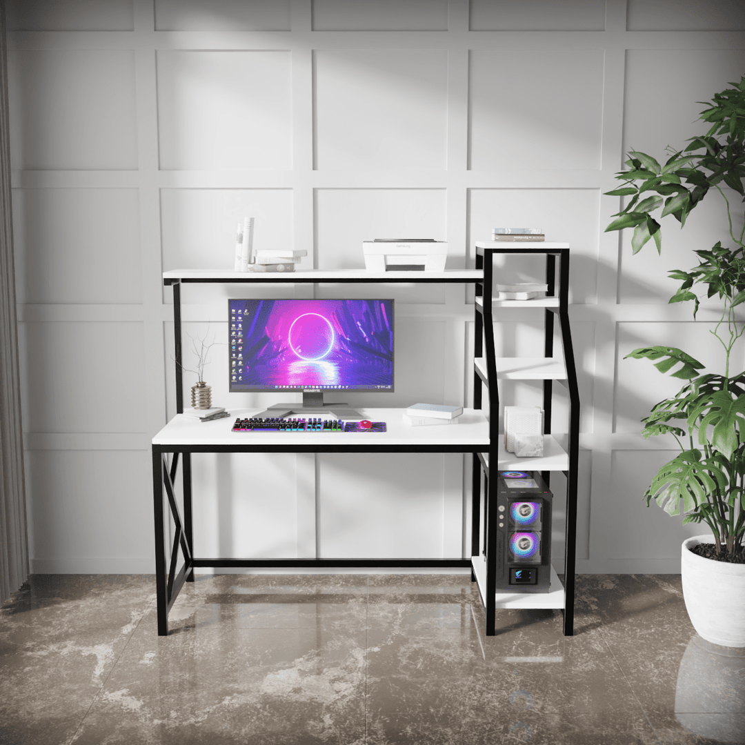 Rio Study Table with Verticle Storage | Computer Table | Study Table for Home