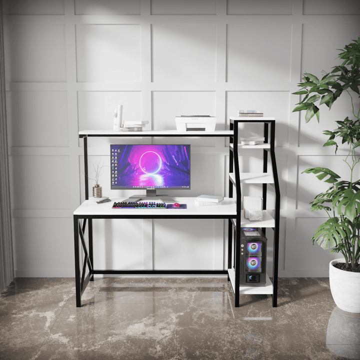 Rio Study Table with Verticle Storage | Computer Table | Study Table for Home