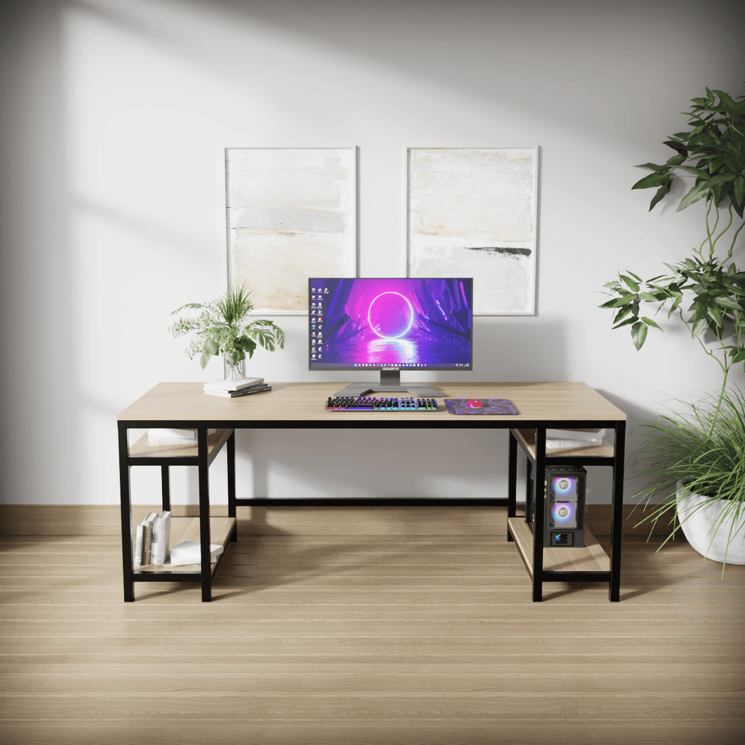Edward Computer Table With Open Storage | Computer Table | Study Table for Home
