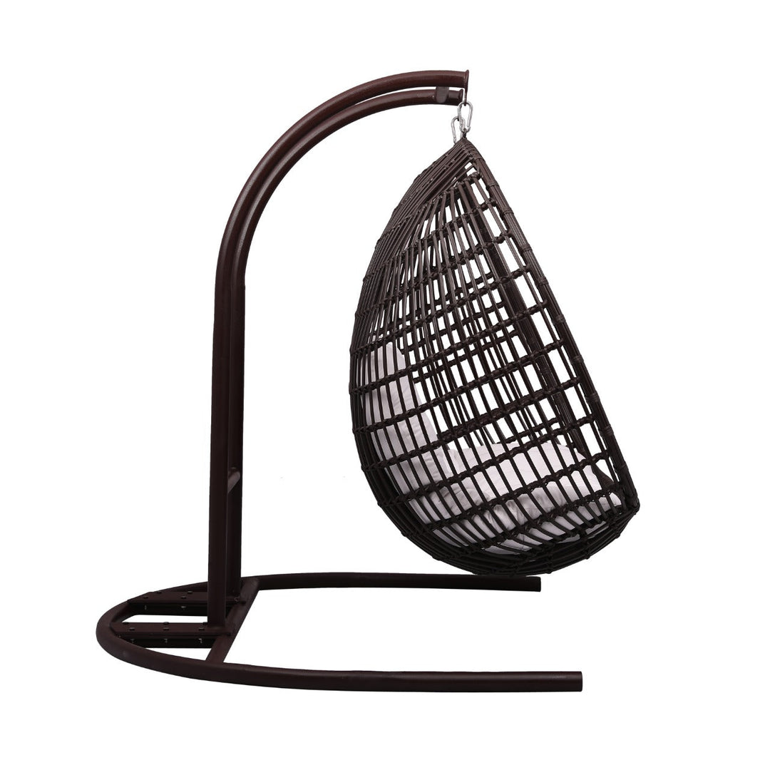 Urbano Double Seater Hanging Swing With Stand For Balcony, Garden Swing (Dark Brown)
