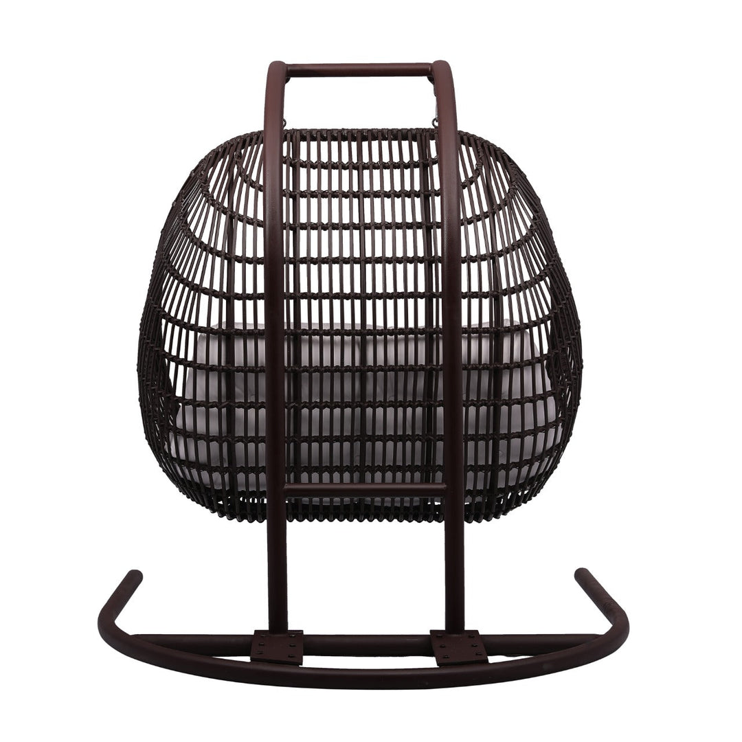Urbano Double Seater Hanging Swing With Stand For Balcony, Garden Swing (Dark Brown)