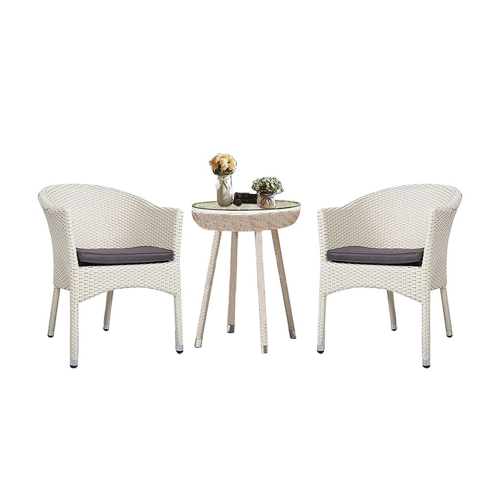 Perlita Outdoor Patio Seating Set 2 Chairs and 1 Table Set