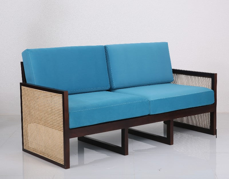 Yuvan Sheesham Wood and Cane Weaving Wooden Sofa Set | 3 + 1 + 1