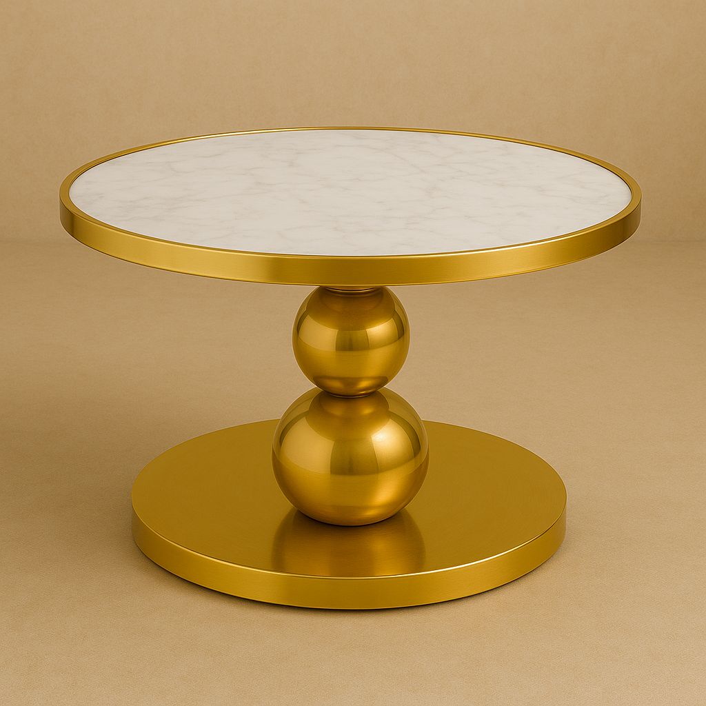 Klavdia Stainless Steel Gold Finish Coffee Table for Living Room