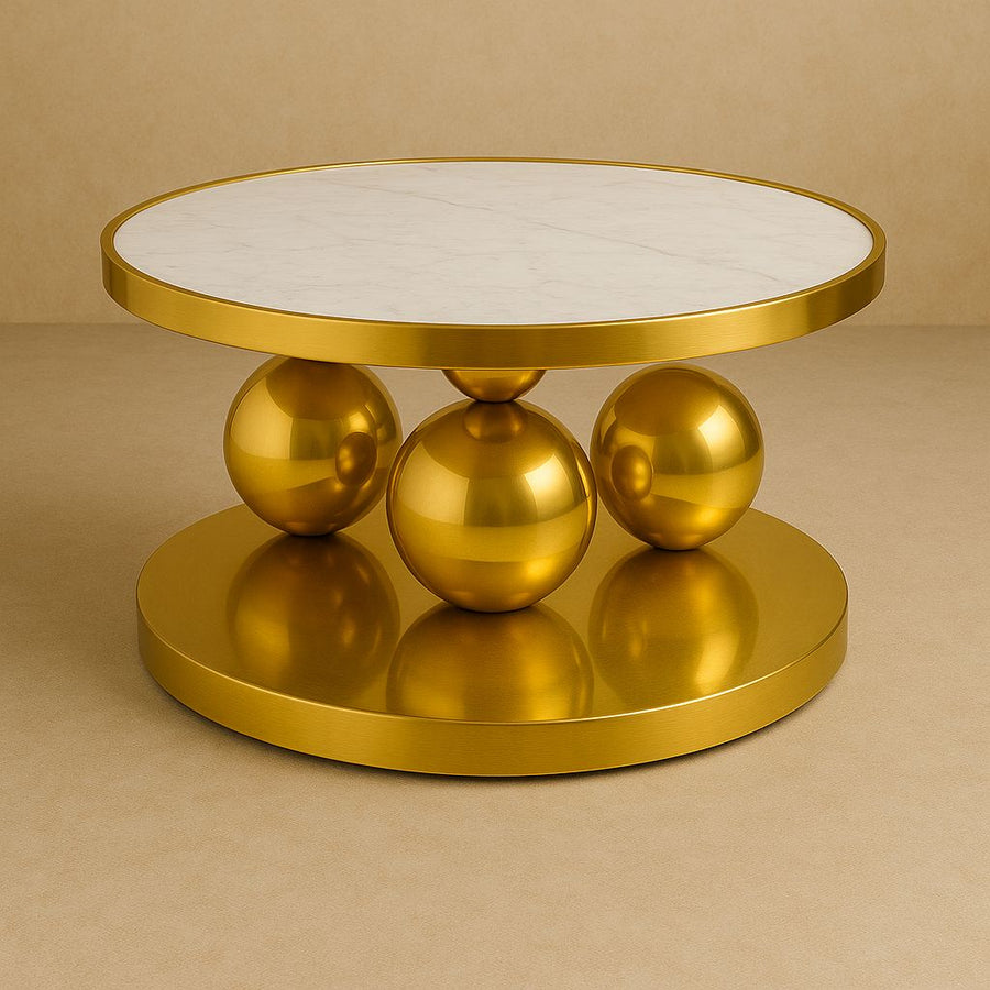 Pelageya Stainless Steel Gold Finish Coffee Table for Living Room
