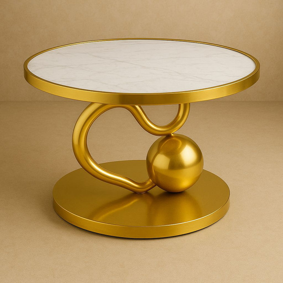 Aglaya Stainless Steel Gold Finish Coffee Table for Living Room