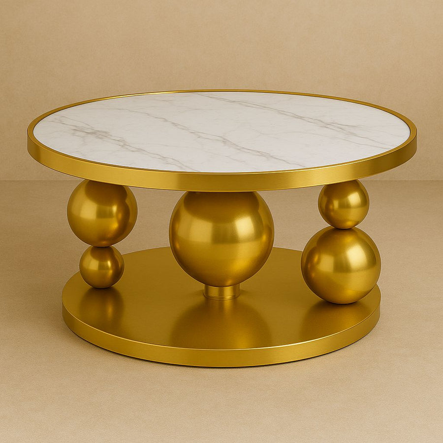 Bronislava Stainless Steel Gold Finish Coffee Table for Living Room