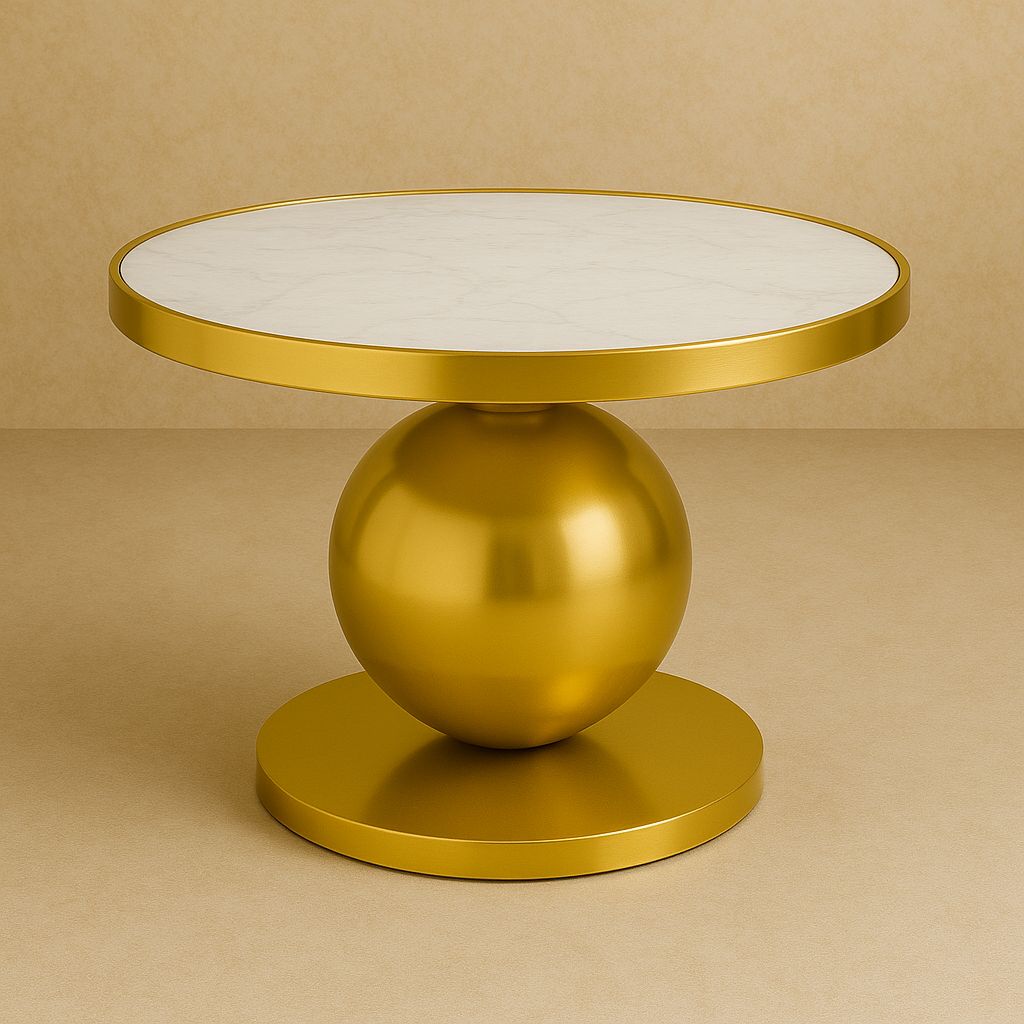 Pelageya Stainless Steel Gold Finish Coffee Table for Living Room