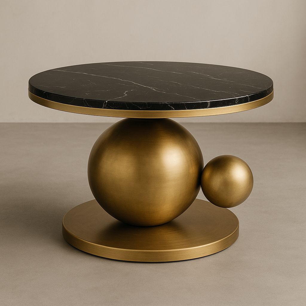 Izolda Stainless Steel Gold Finish Coffee Table for Living Room
