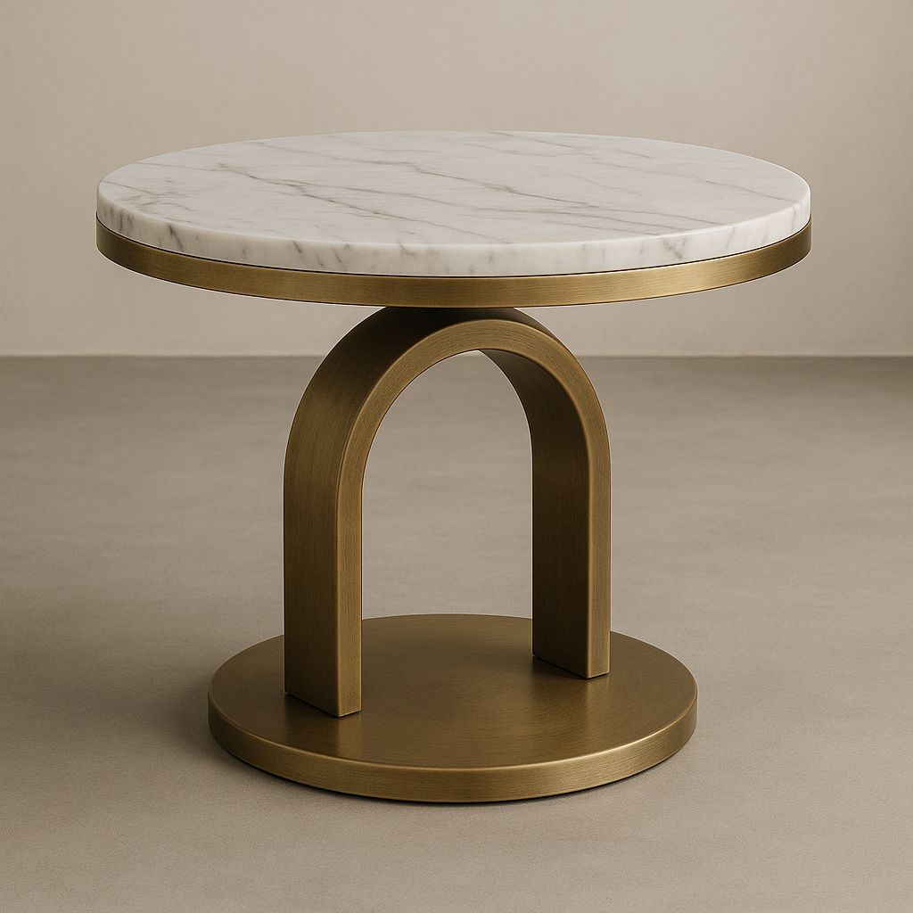 Evgeniya Stainless Steel Gold Finish Coffee Table for Living Room