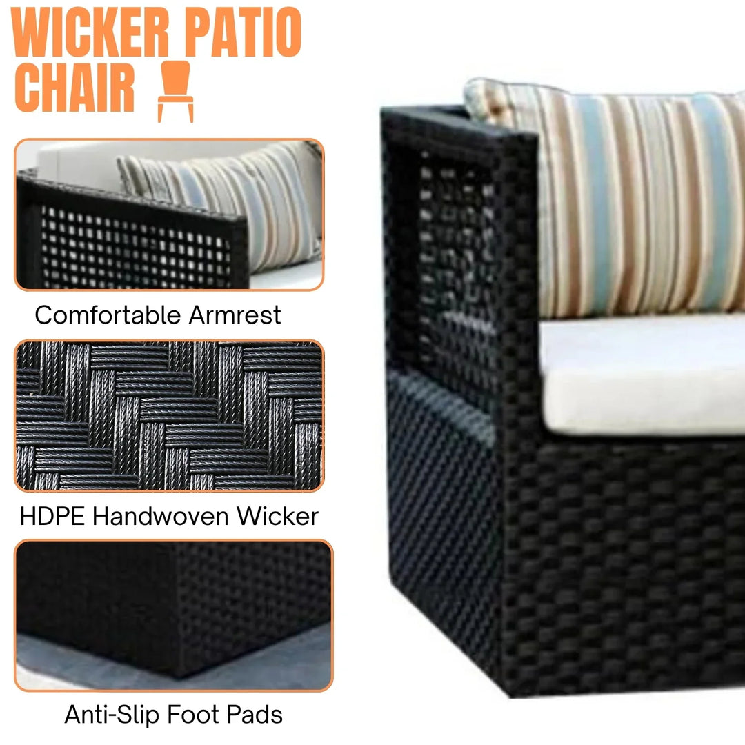 Hannelore Outdoor Rattan Wicker 4-Seater Sofa Set