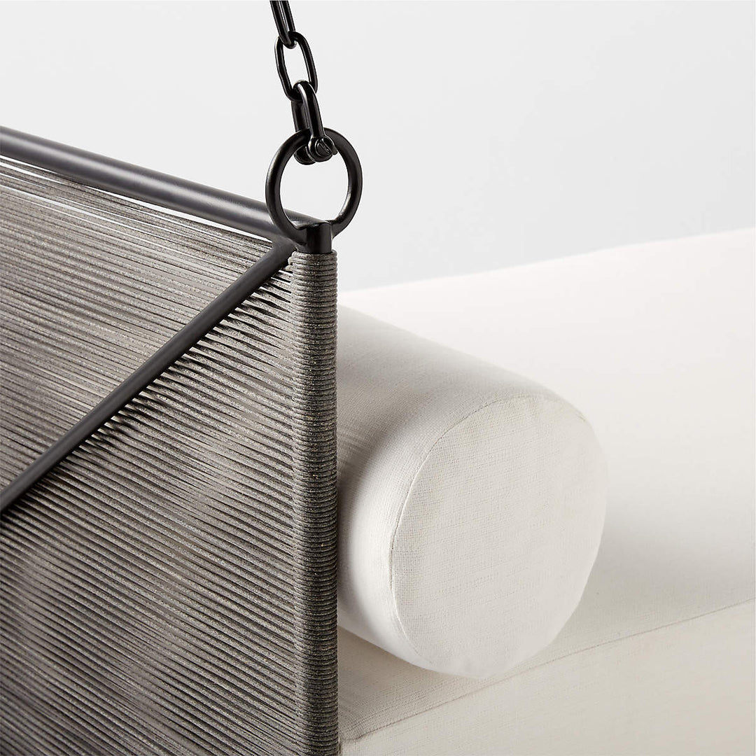 Michel Three Seater Hanging Swing Without Stand For Balcony , Garden Swing (Grey)