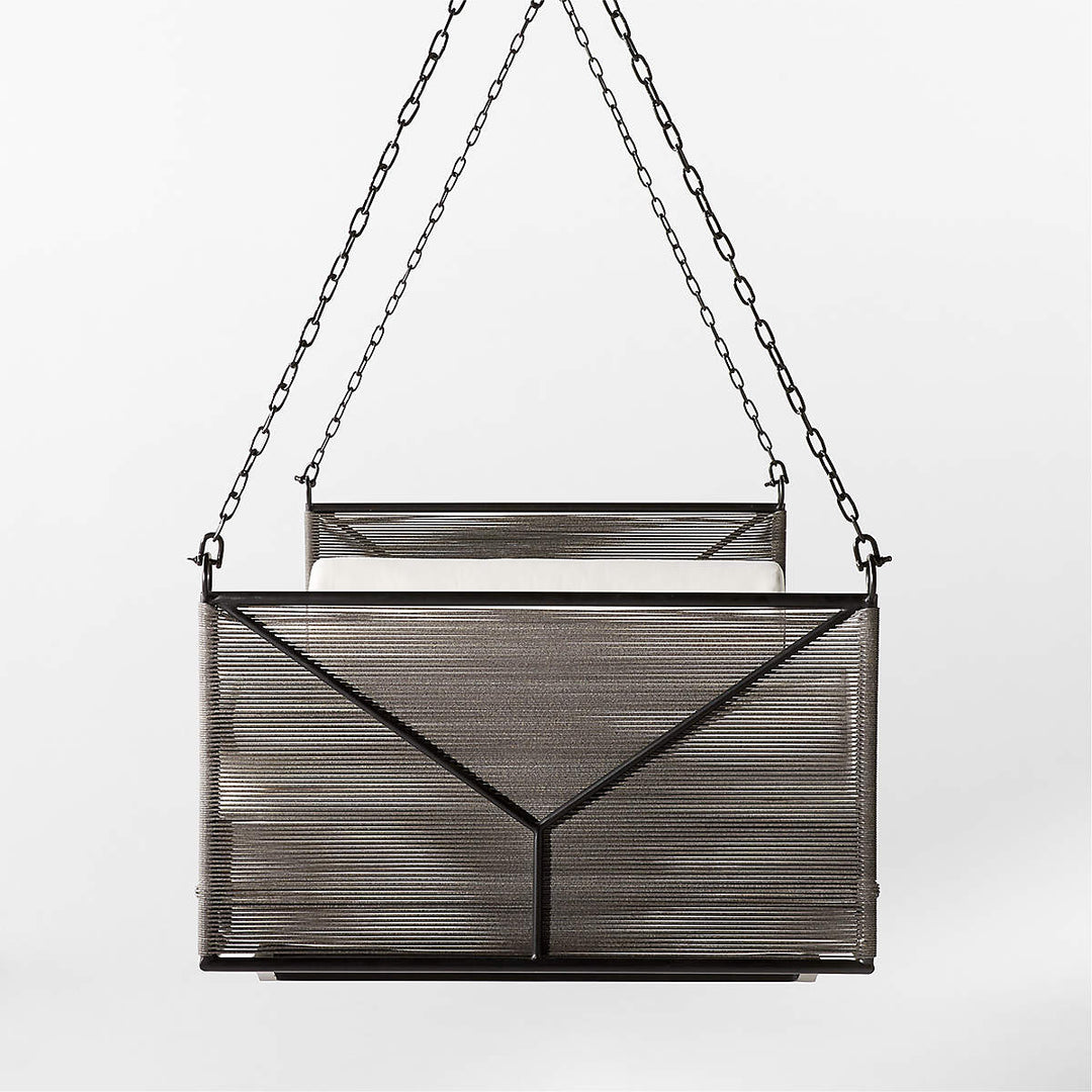 Michel Three Seater Hanging Swing Without Stand For Balcony , Garden Swing (Grey)