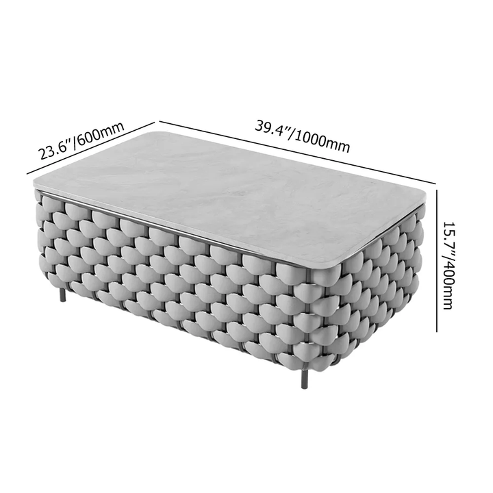 Fepel Outdoor Garden Balcony Sofa Set 2 Seater, 2 Single seater and 1 Center Table Set, Braid & Rope (Grey)