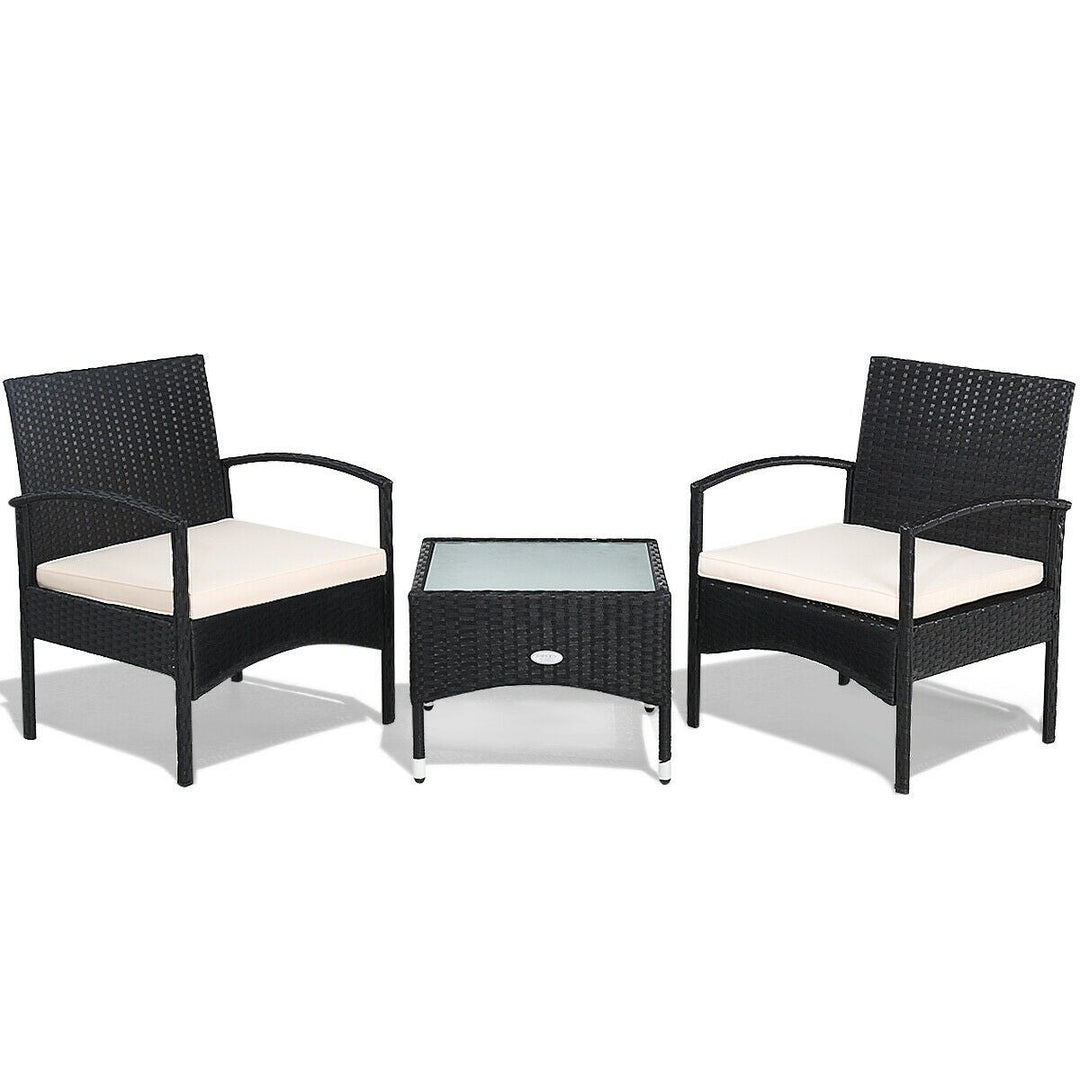 Anie Outdoor Patio Seating Set 2 Chairs and 1 Table Set (Black)