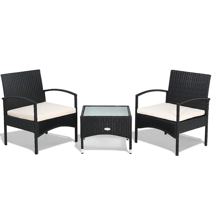 Anie Outdoor Patio Seating Set 2 Chairs and 1 Table Set (Black)