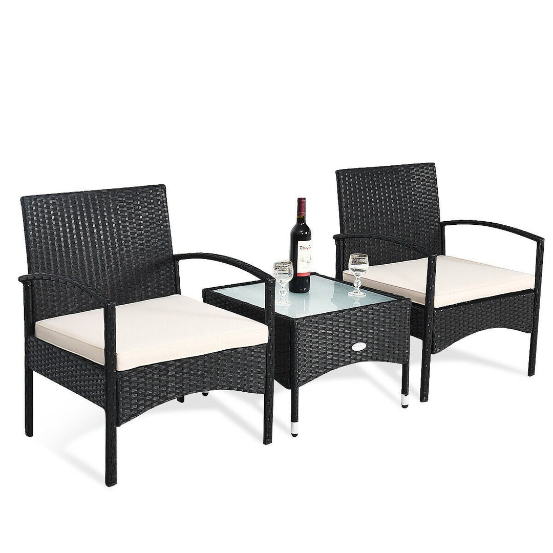 Anie Outdoor Patio Seating Set 2 Chairs and 1 Table Set (Black)