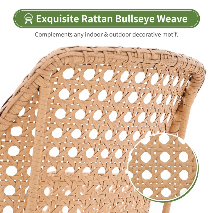 Nano Outdoor Patio Seating Set 4 Chairs and 1 Table Set (Tan)