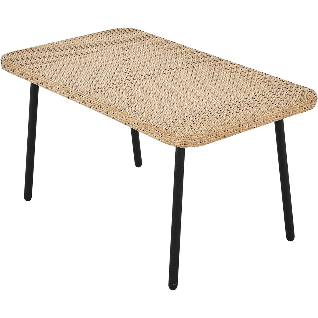 Tyamo Outdoor Garden Balcony Sofa Set 5 Seater and 1 Center Table Set (Tan + Beige)