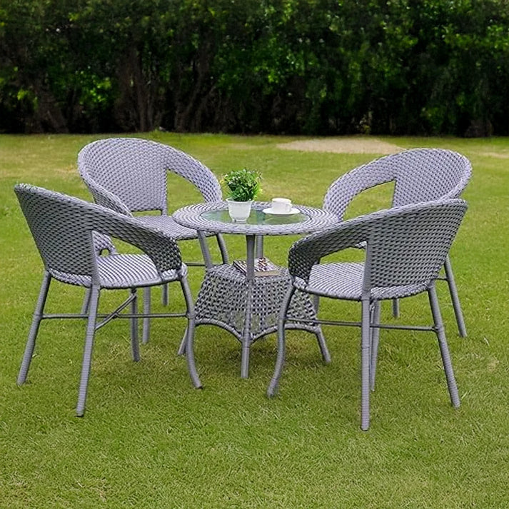 Mercedes 5-Piece Outdoor Rattan Wicker Patio Bistro Set