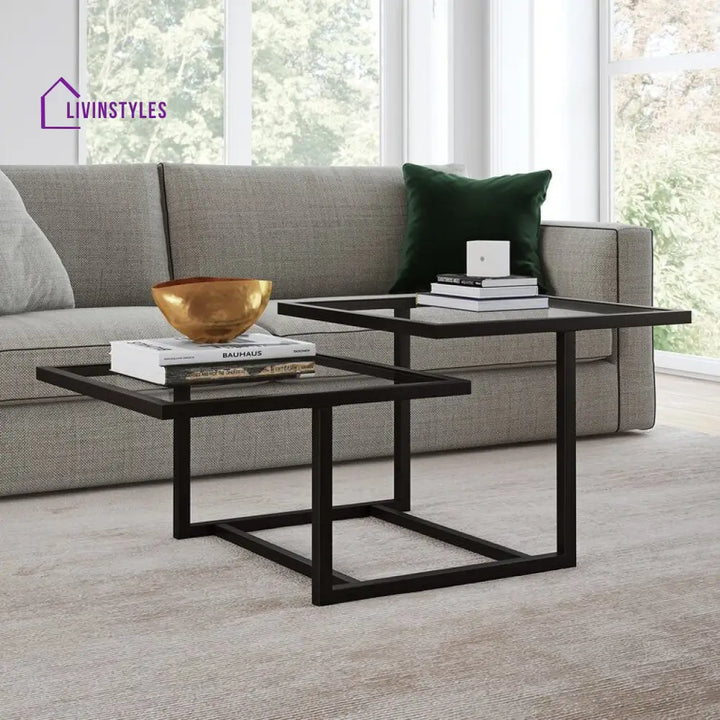Aabha Black Metal Coffee Table For Living Room
