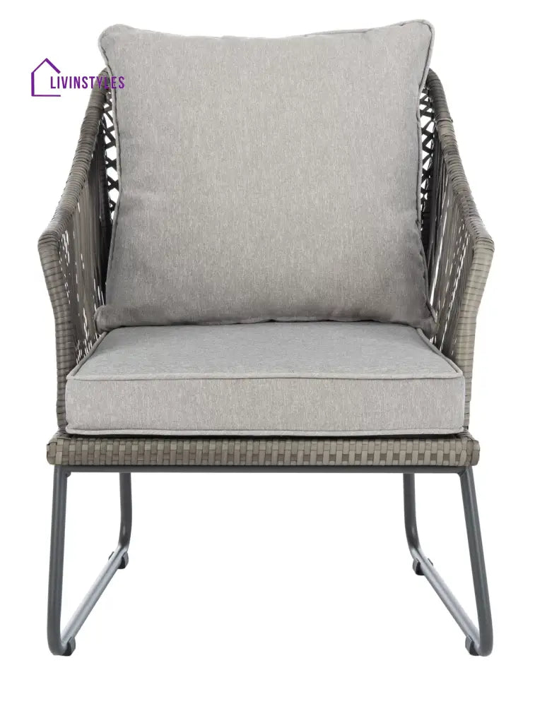 Aadhan Outdoor Patio Seating Set 2 Chairs and 1 Table Set (Grey) - Coffee Table Sets