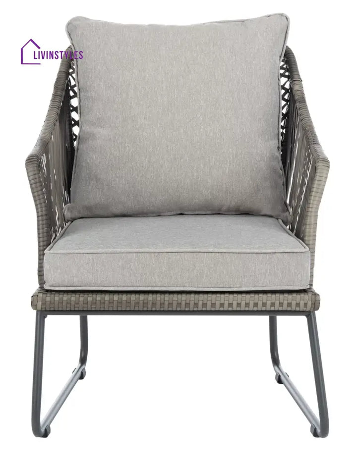 Aadhan Outdoor Patio Seating Set 2 Chairs and 1 Table Set (Grey) - Coffee Table Sets
